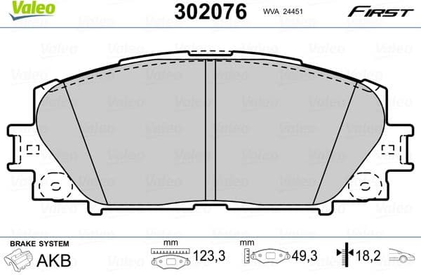 Brake Pad Set, disc brake ESSENTIAL 302076