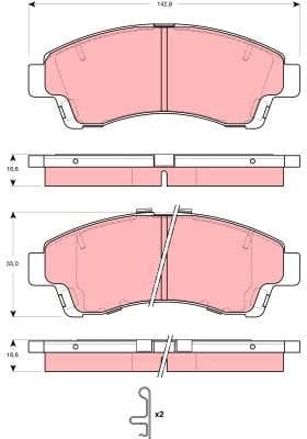 Brake Pad Set, disc brake GDB3321 - image 2