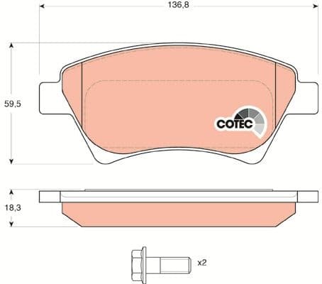 Brake Pad Set, disc brake COTEC GDB1552 - image 4