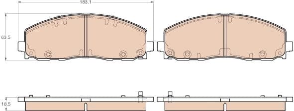 Brake pads front, Top Quality GDB1944 - image 3