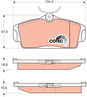 Brake Pad Set, disc brake COTEC GDB3168 - image 3