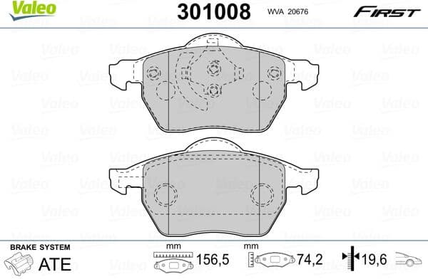Brake Pad Set, disc brake ESSENTIAL 301008