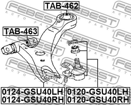 Control/Trailing Arm, wheel suspension 0124-GSU40RH - image 2