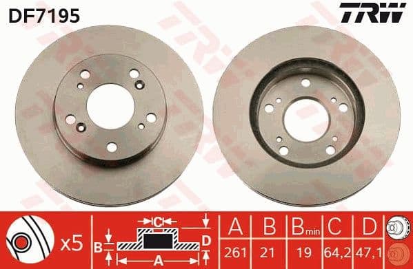 Brake Disc DF7195 - image 2