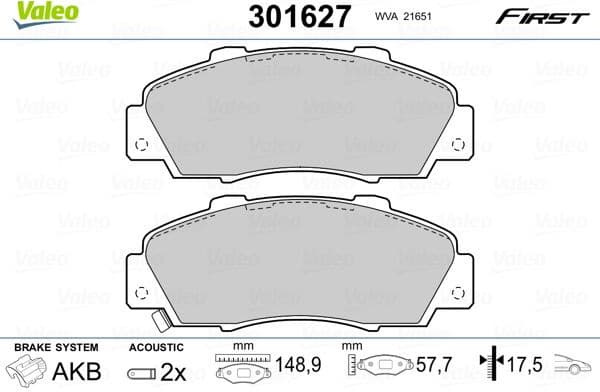 Brake Pad Set, disc brake ESSENTIAL 301627