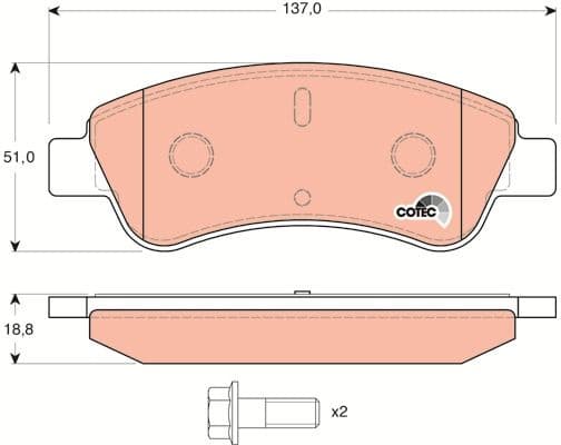 Brake Pad Set, disc brake COTEC GDB1463 - image 3
