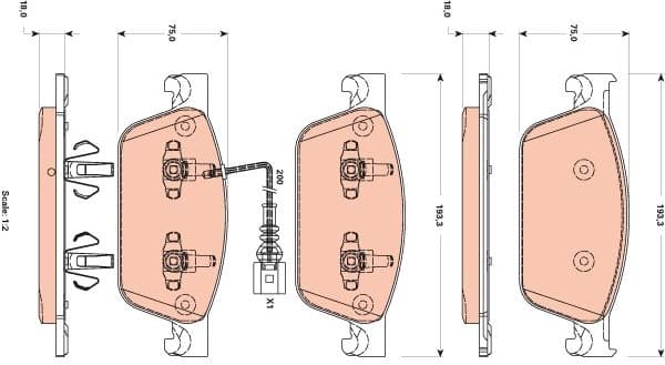 Brake Pad Set, disc brake GDB1887 - image 3