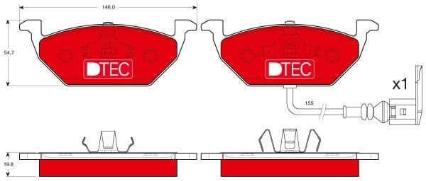 Brake Pad Set, disc brake DTEC COTEC GDB1386DTE - image 2