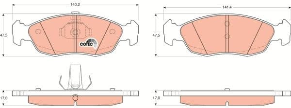 Brake Pad Set, disc brake COTEC GDB1322 - image 3