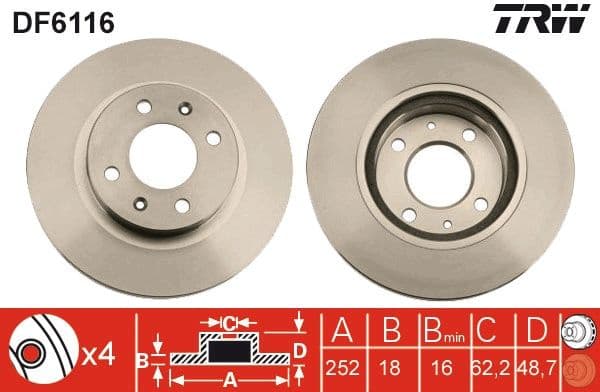 Brake Disc DF6116 - image 3