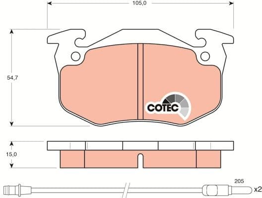 Brake Pad Set, disc brake COTEC GDB328 - image 4
