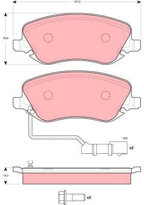 Brake Pad Set, disc brake GDB1489 - image 2