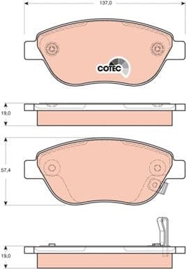Brake Pad Set, disc brake COTEC GDB1701 - image 3