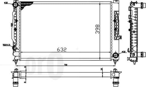 Radiator, engine cooling LORO 053-017-0055 - image 2