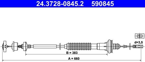 Cable Pull, clutch control 24.3728-0845.2