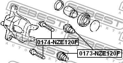 Guide Bolt, brake caliper 0174-NZE120F - image 2