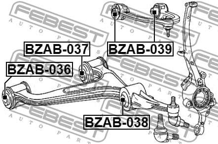 Mounting, control/trailing arm BZAB-036 - image 2