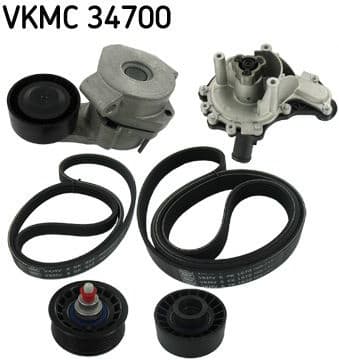 Water Pump + V-ribbed Belt Kit VKMC 34700 - image 2