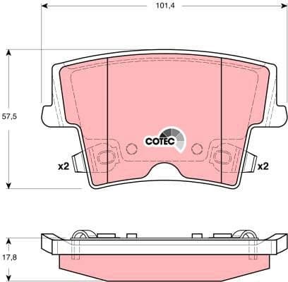 Brake Pad Set, disc brake COTEC GDB4135 - image 3