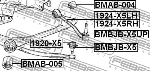 Control/Trailing Arm, wheel suspension 1924-X5LH