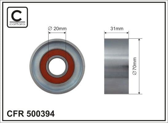 Deflection/Guide Pulley, V-ribbed belt 500394