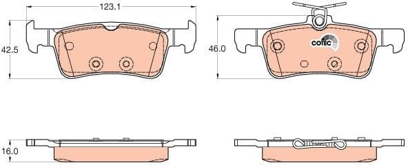 Brake Pad Set, disc brake COTEC GDB2055 - image 3