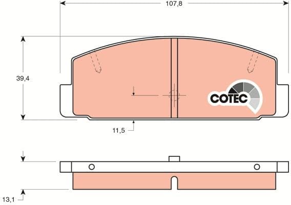 Brake Pad Set, disc brake COTEC GDB3088 - image 3