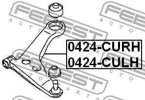 Control/Trailing Arm, wheel suspension 0424-CURH