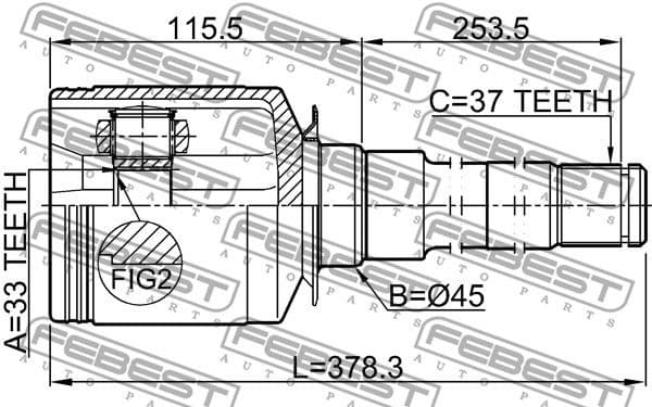 Joint Kit, drive shaft 1611-164SRH - image 2