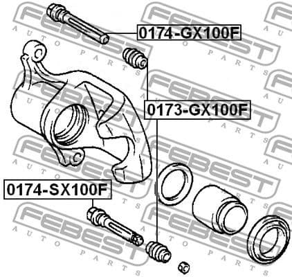 Guide Bolt, brake caliper 0174-GX100F