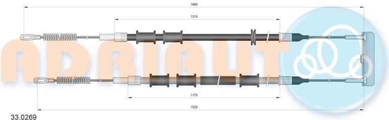 Cable handbrake 33.0269 - image 2