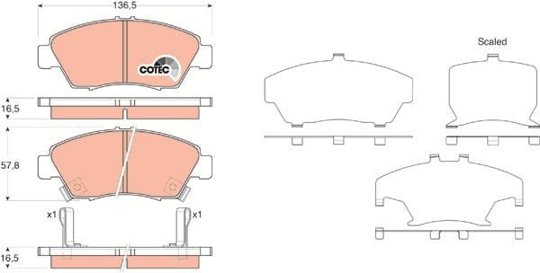 Brake Pad Set, disc brake COTEC GDB3375 - image 3