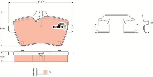 Brake pads front, Top Quality GDB1630 - image 3