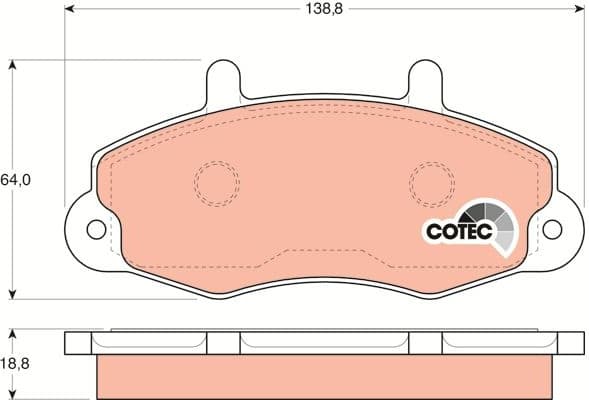 Brake Pad Set, disc brake COTEC GDB1084 - image 3
