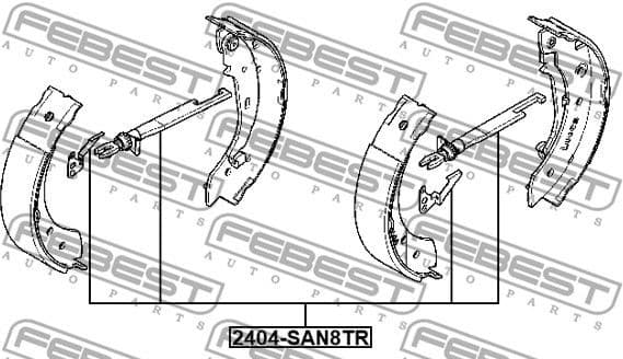 Adjuster Set, drum brake 2404-SAN8TR - image 2