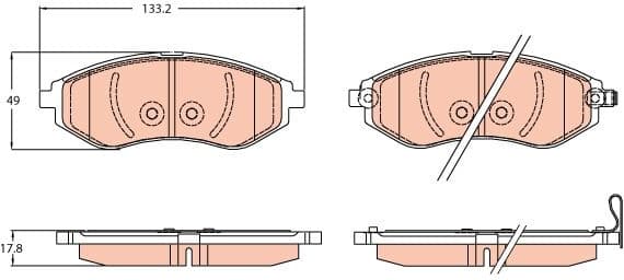 Brake Pad Set, disc brake GDB3634 - image 2