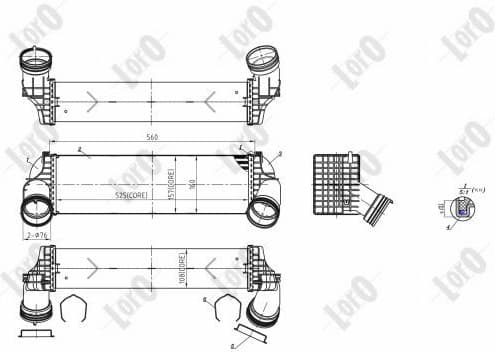 Charge Air Cooler LORO 004-018-0009 - image 3