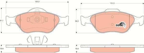Brake Pad Set, disc brake COTEC GDB1419 - image 3