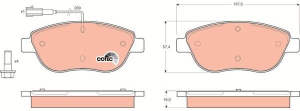 Brake Pad Set, disc brake COTEC GDB1483 - image 4