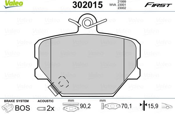 Brake Pad Set, disc brake ESSENTIAL 302015