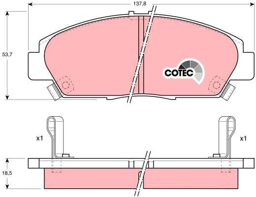 Brake Pad Set, disc brake COTEC GDB1061 - image 3
