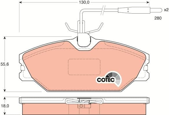 Brake Pad Set, disc brake COTEC GDB1030 - image 4