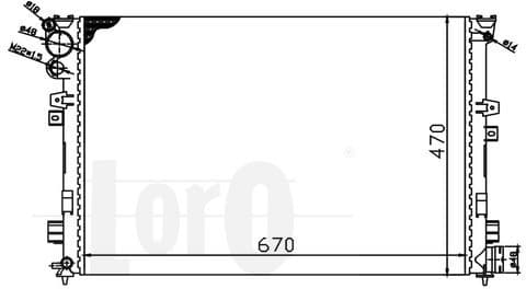 Radiator, engine cooling LORO 016-017-0057 - image 2