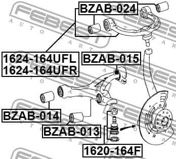 Control/Trailing Arm, wheel suspension 1624-164UFR