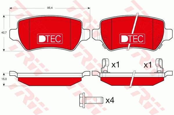 Brake Pad Set, disc brake DTEC COTEC GDB1515DTE - image 2