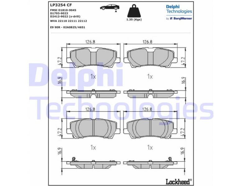 Brake Pad Set, disc brake LP3254