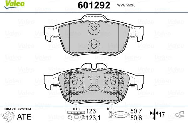 Brake Pad Set, disc brake 601292