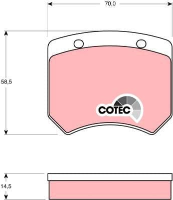 Brake Pad Set, disc brake COTEC GDB973 - image 2