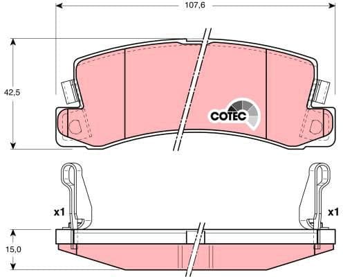 Brake Pad Set, disc brake COTEC GDB3164 - image 3