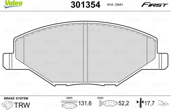 Brake Pad Set, disc brake ESSENTIAL 301354